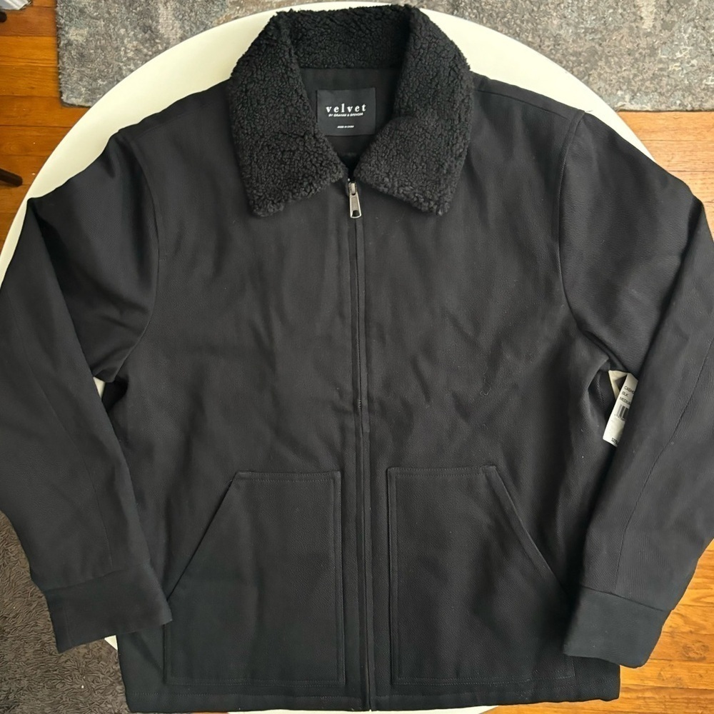 Velvet By Graham & Spencer Men’s Cash Jacket Black Size Medium New Sherpa